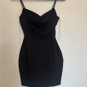 Windsor Black Glitter Mini Dress